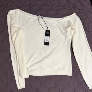 Fashion Nova Cream Long Sleeve Top